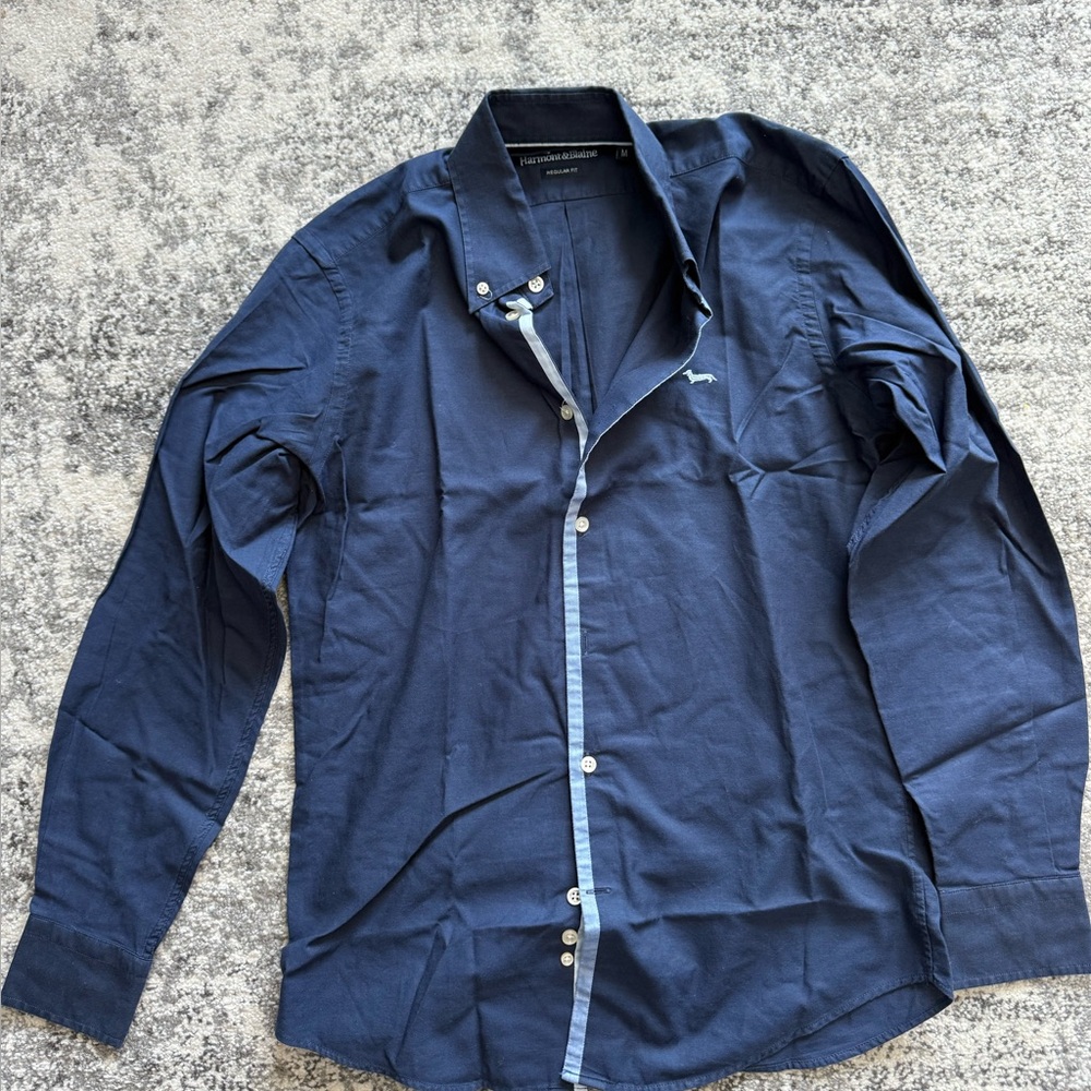 Harmont & Blaine Navy Blue Dress Shirt